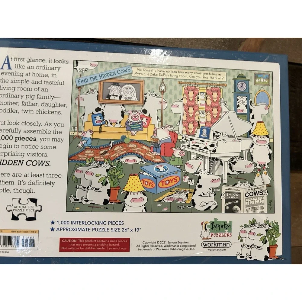 Hidden Cows 1000 Piece Jigsaw‎ Puzzle Workman New